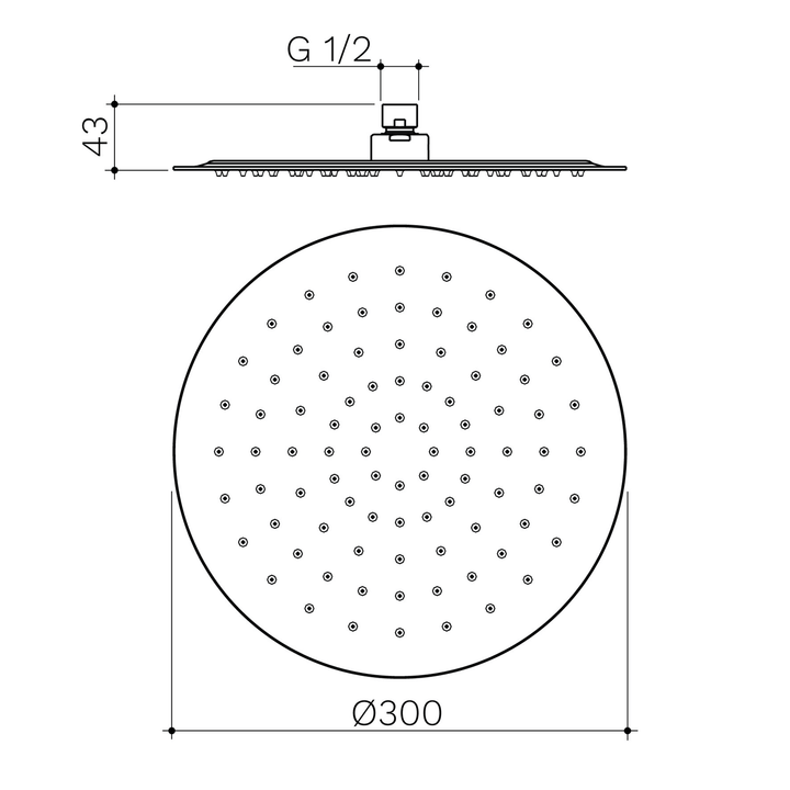 Urbane II Round Shower Head 300mm