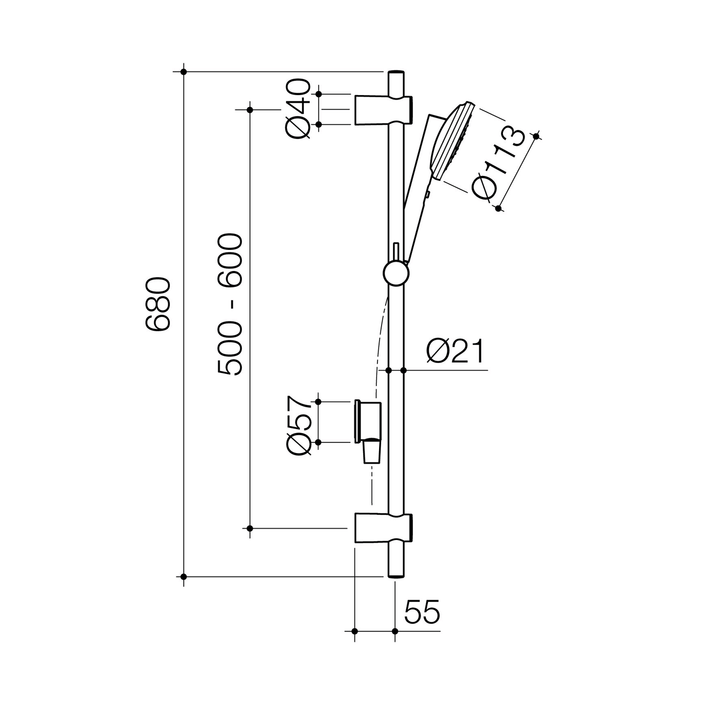 Urbane II Sliding Rail Shower