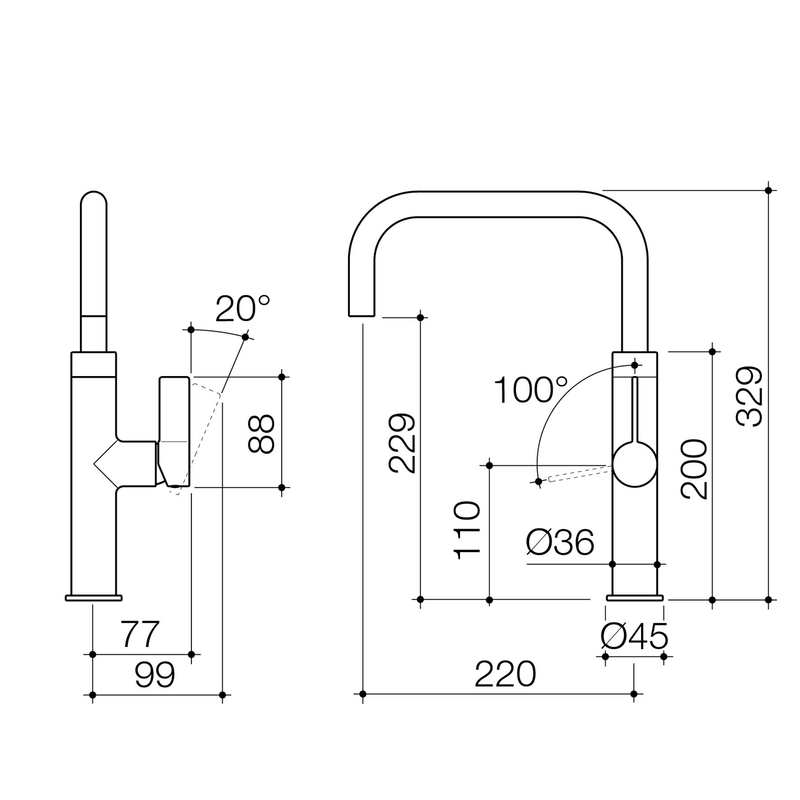 Urbane II Gooseneck Sink Mixer