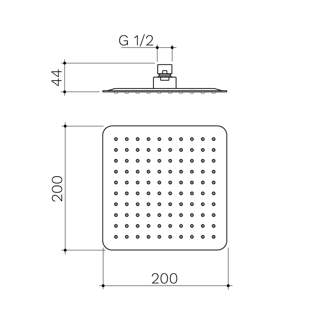 Urbane II Square Shower Head 200mm