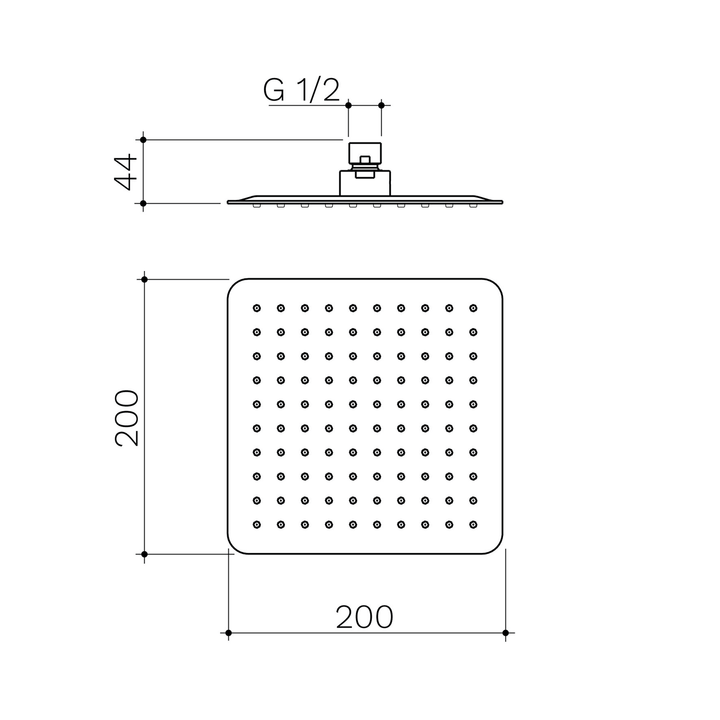 Urbane II Square Shower Head 200mm