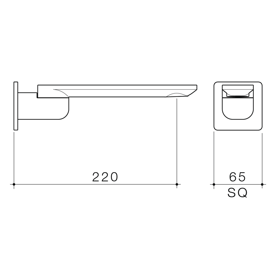 Urbane II Square Swivel Wall Spout 220mm