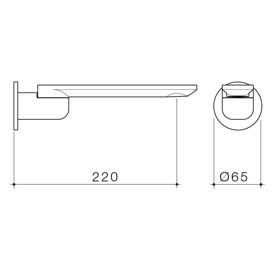 Urbane II Round Swivel Wall Spout 220mm