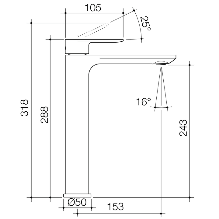 Urbane II Tall Tower Basin Mixer