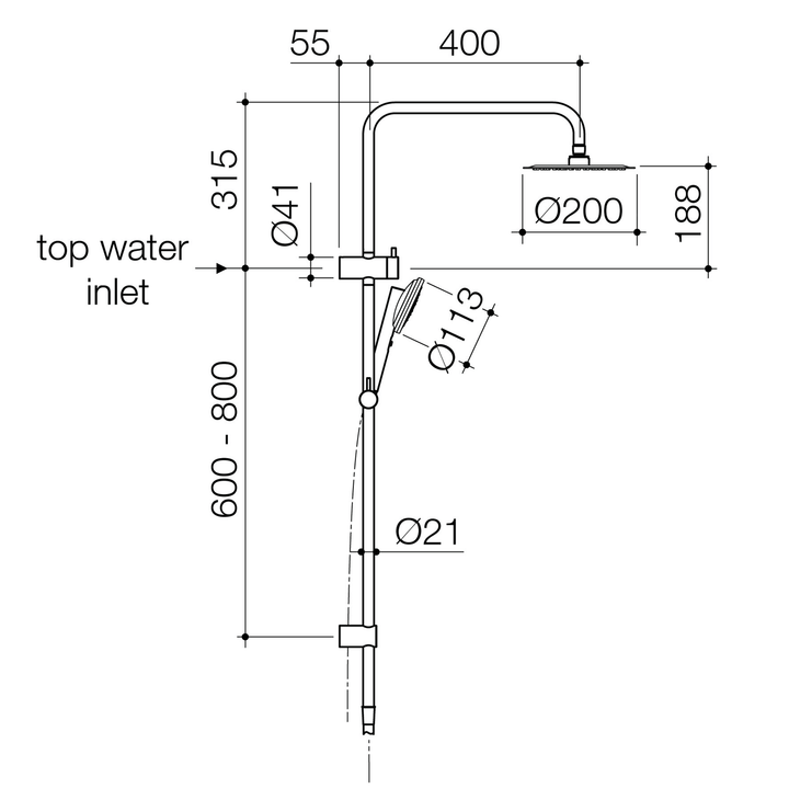 Urbane II Twin Shower Rail