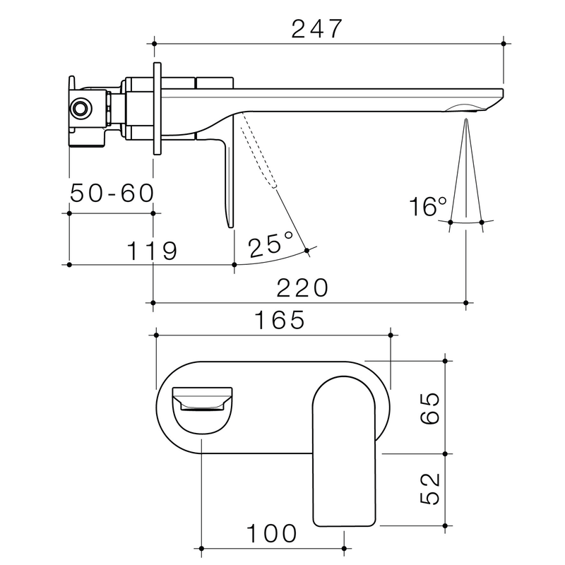 Urbane II Round Wall Mixer Spout Set