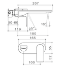 Urbane II Round Wall Mixer Spout Set