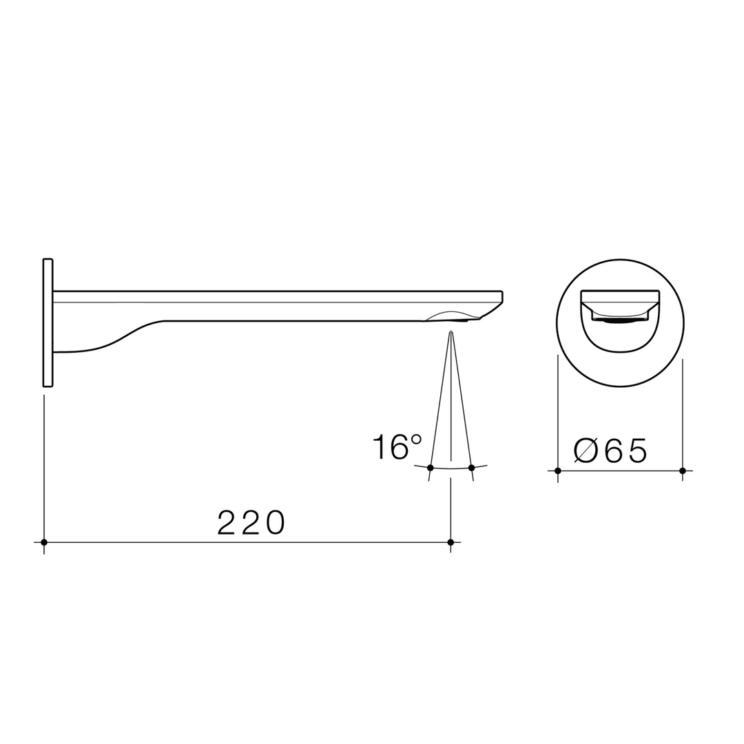 Urbane II Round Wall Spout 180-200mm