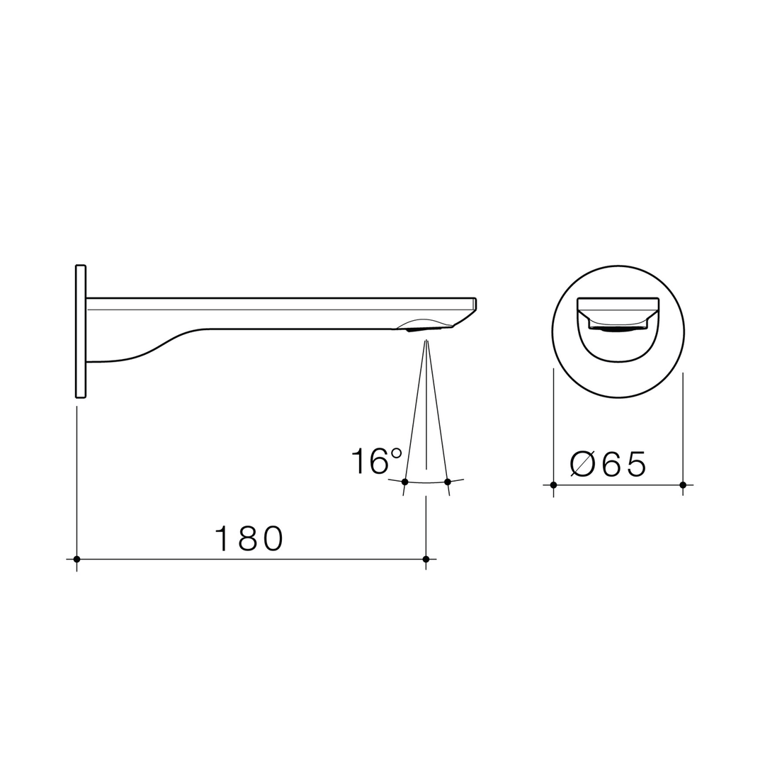 Urbane II Round Wall Spout 180-200mm