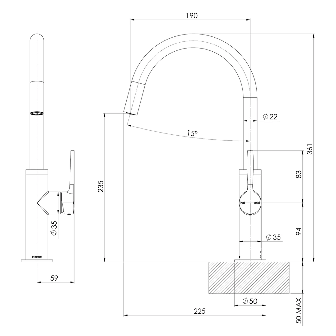 Vask Gooseneck Sink Mixer