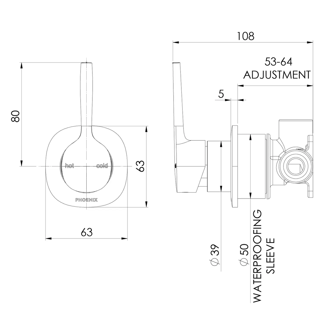 Vask SwitchMix Up Wall Mixer