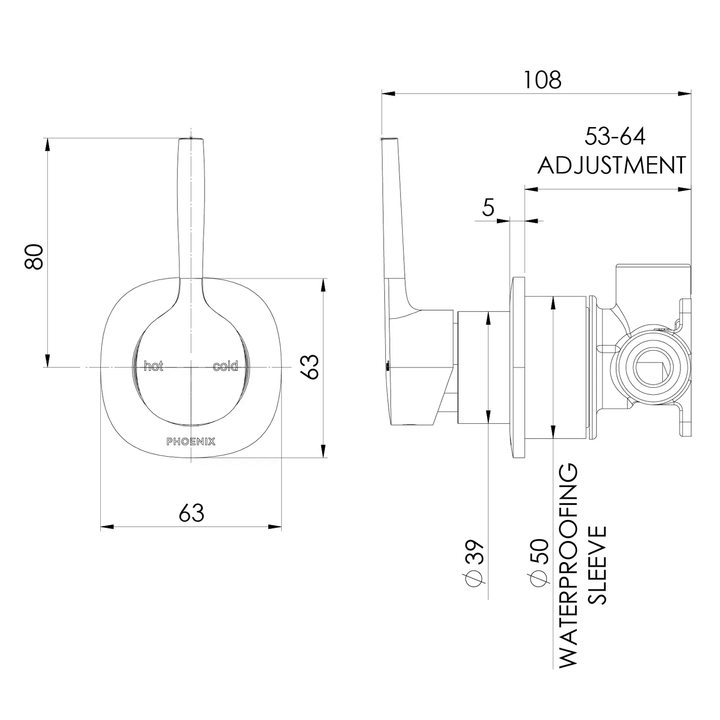 Vask SwitchMix Up Wall Mixer