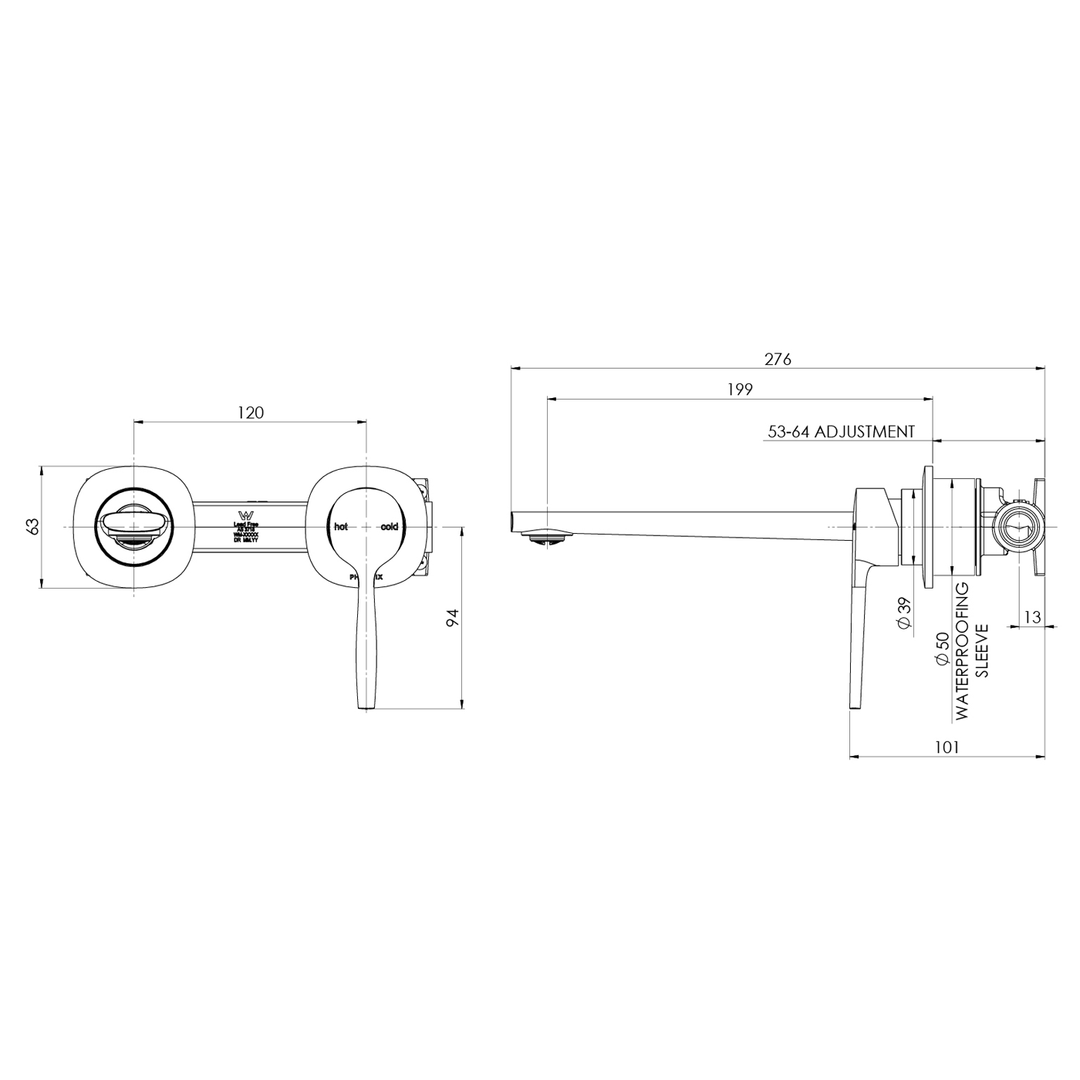 Vask SwitchMix Wall Mixer Set