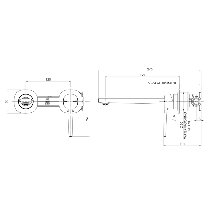 Vask SwitchMix Wall Mixer Set