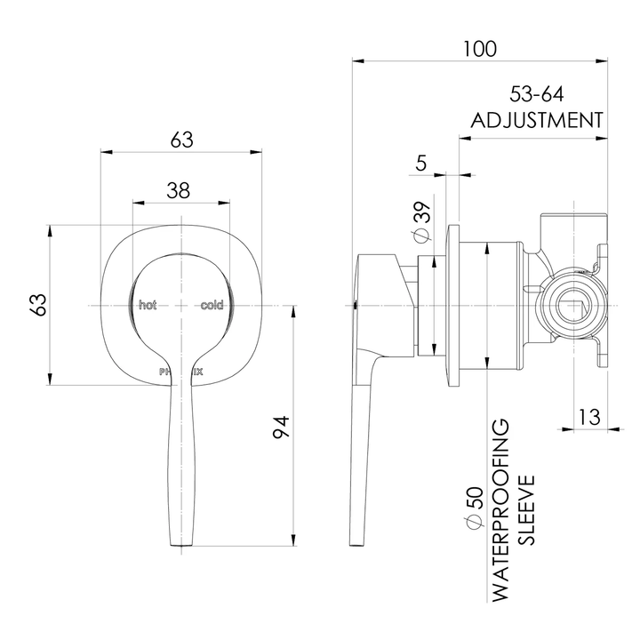 Vask SwitchMix Wall Mixer