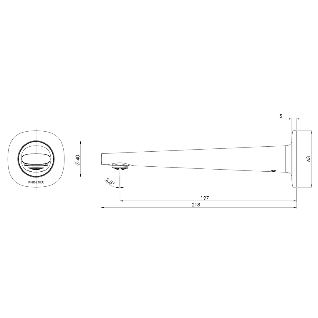 Vask Wall Spout Outlet 200mm