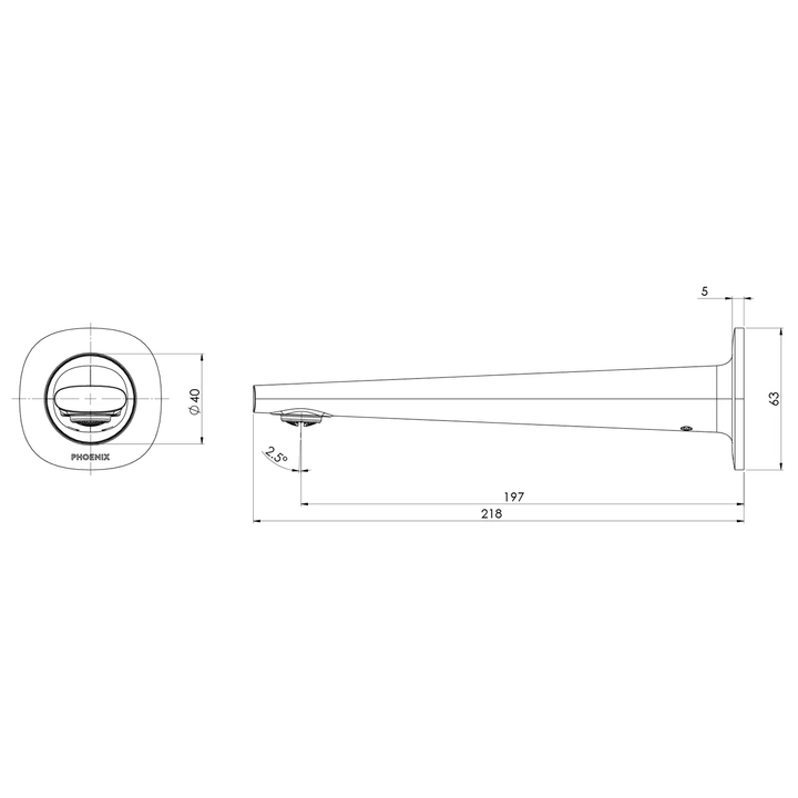 Vask Wall Spout Outlet 200mm