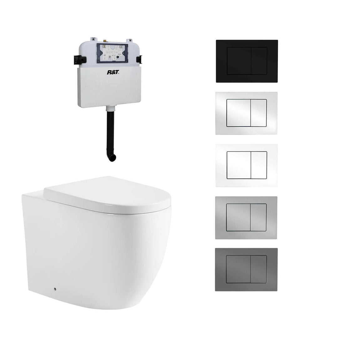 Venus Egg-Shape Cyclone Flush In Wall Toilet R&T Cistern Package