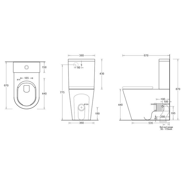 Venezia Comfort Back to Wall Rimless Toilet Suite