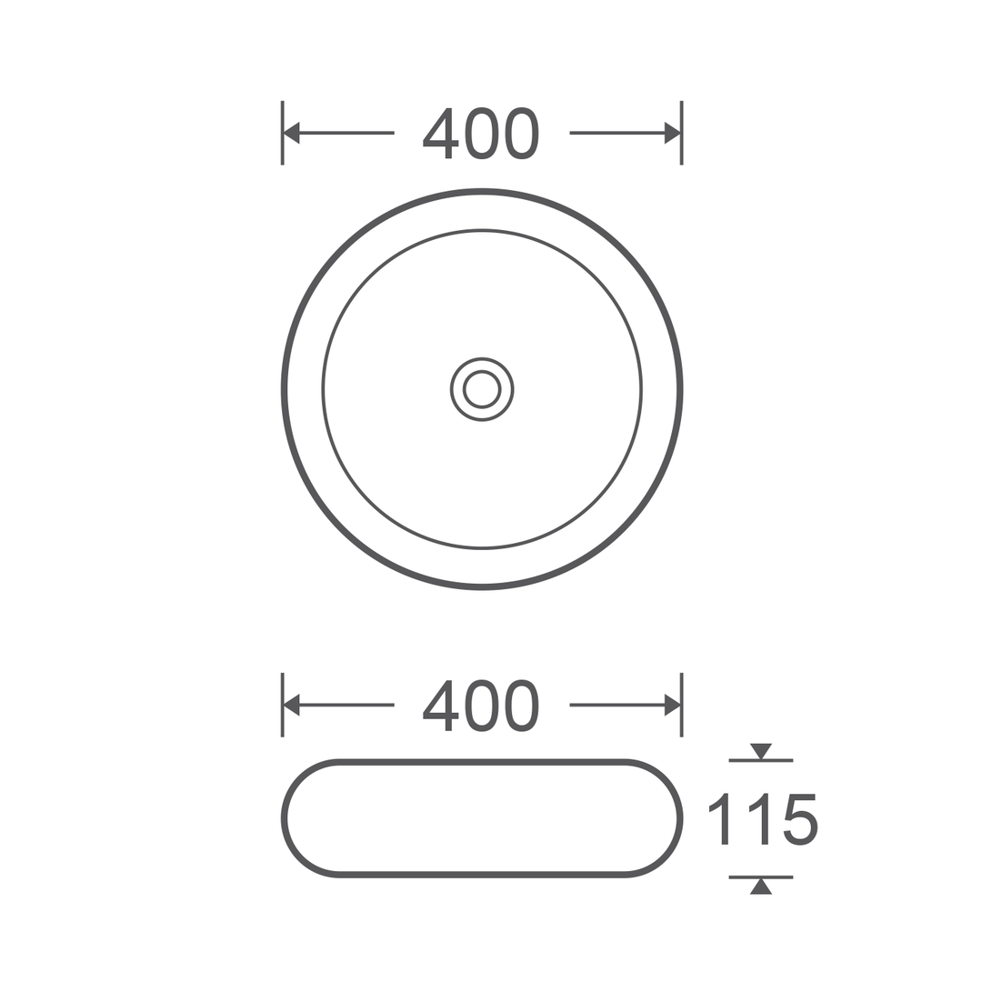 Versilia Round Above Counter Basin 400mm