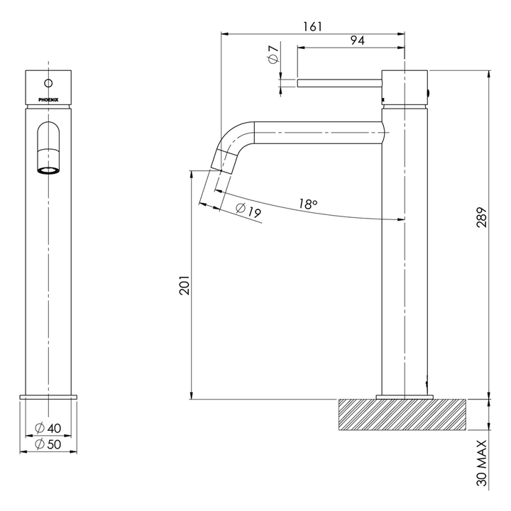 Vivid Slimline Curved Tall Basin Mixer