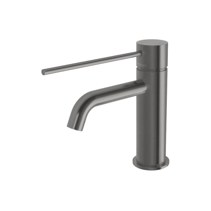 Vivid Slimline Extended Handle Curved Short Basin Mixer