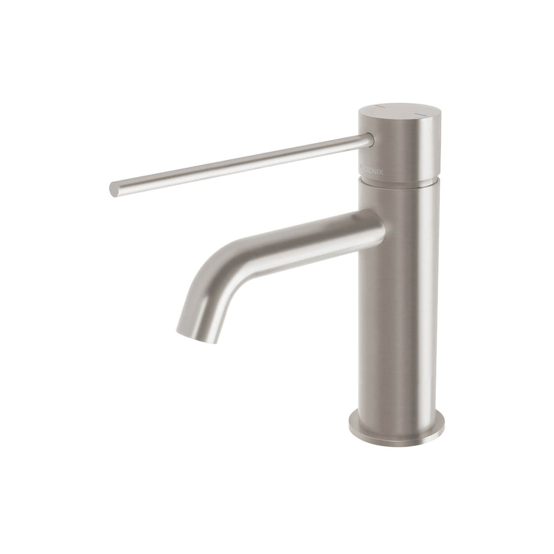 Vivid Slimline Extended Handle Curved Short Basin Mixer