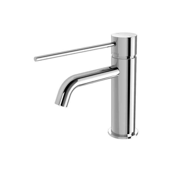 Vivid Slimline Extended Handle Curved Short Basin Mixer