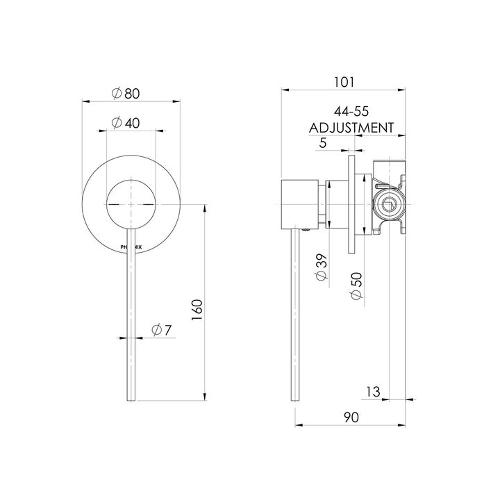 Vivid Slimline Extended Handle SwitchMix Wall Mixer