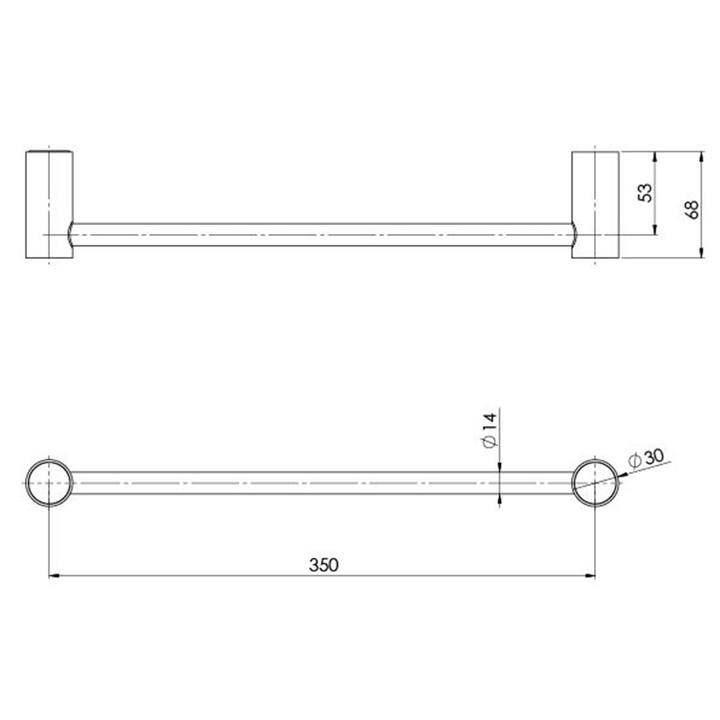 Vivid Slimline Hand Towel Rail 350mm