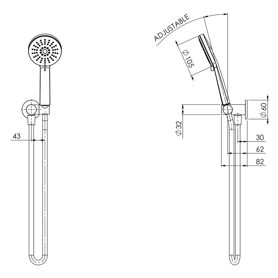 Vivid Slimline 3-Function Shower Handset