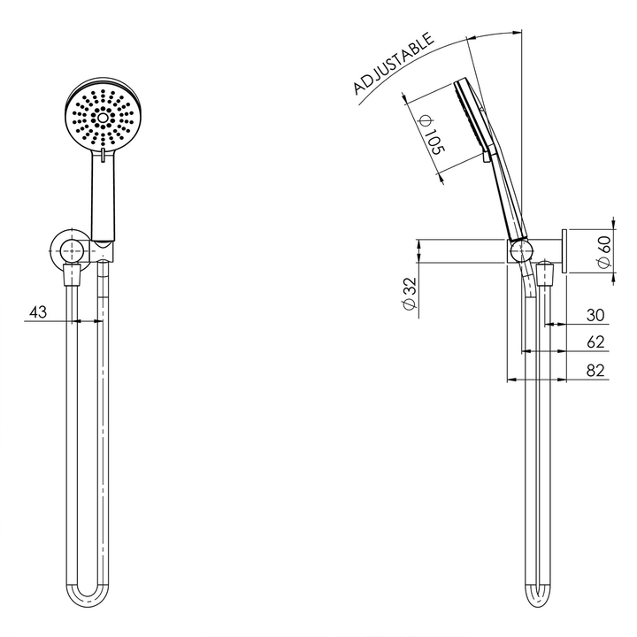 Vivid Slimline 3-Function Shower Handset