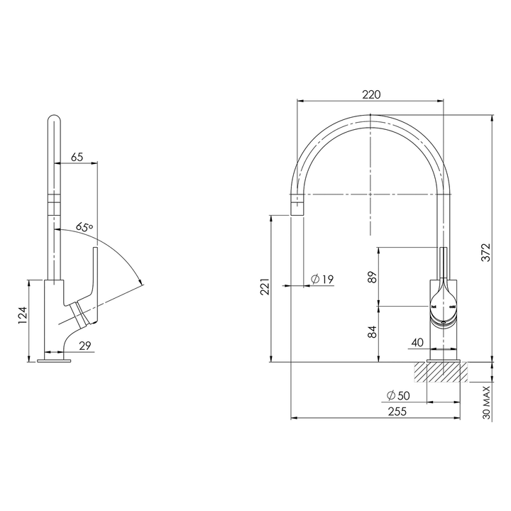 Vivid Slimline Oval Gooseneck Sink Mixer