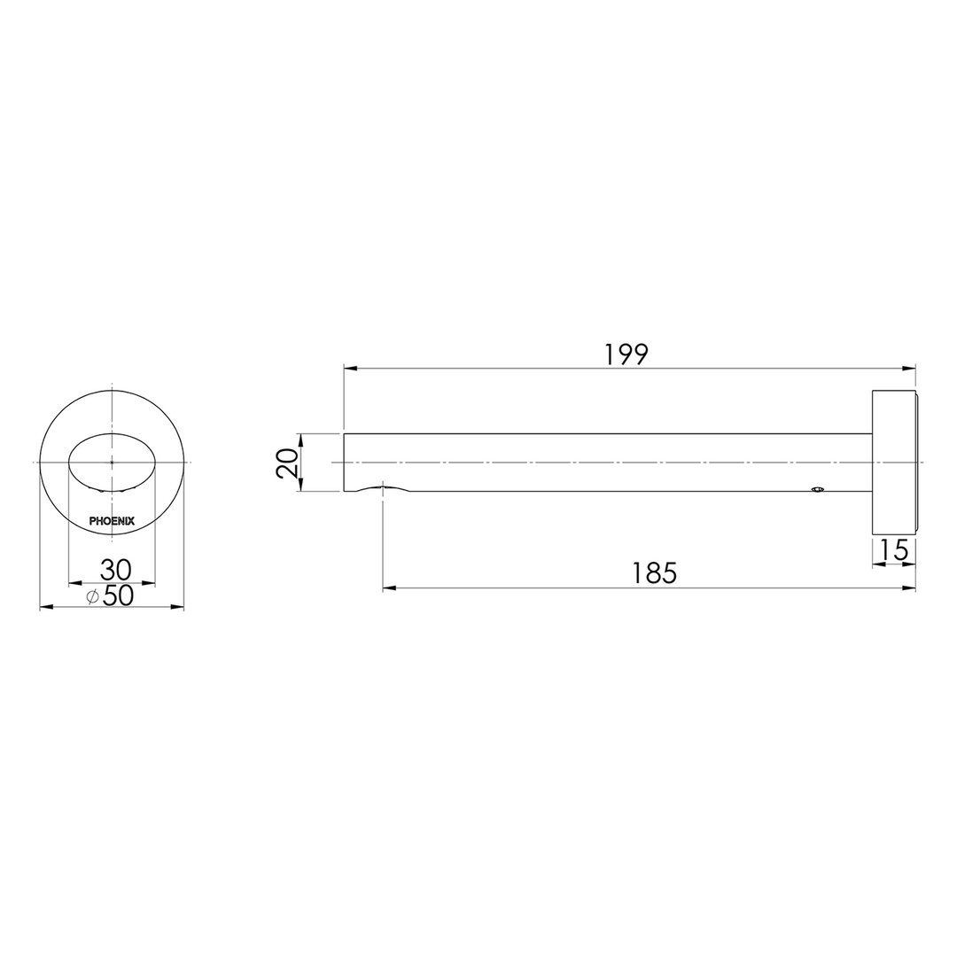 Vivid Slimline Oval Wall Spout 180mm