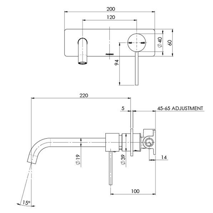 Vivid Slimline SwitchMix Wall Mixer Set