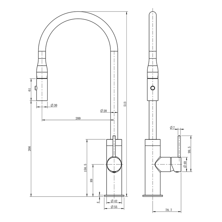 Vue Pull Out Sink Mixer with Veggie Spray