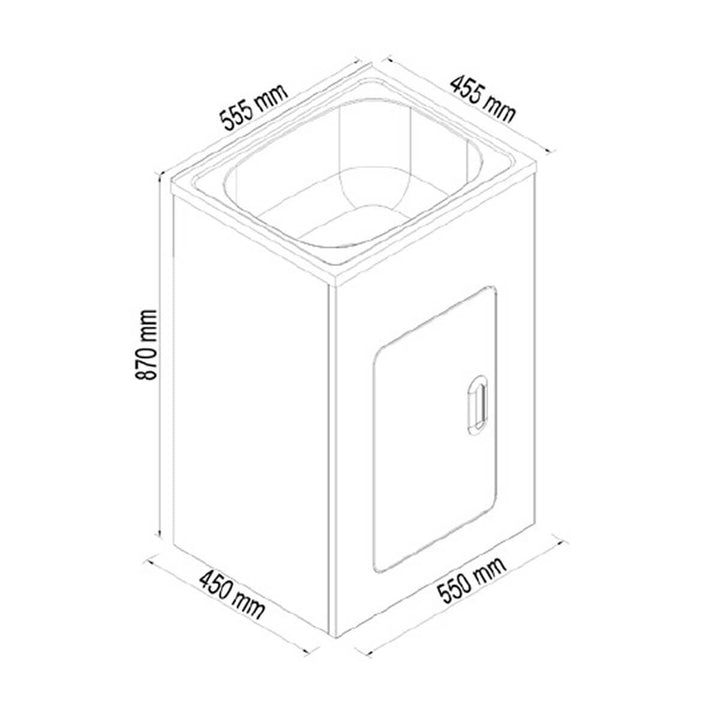 35L Laundry Trough with Metal Cabinet 555x455mm