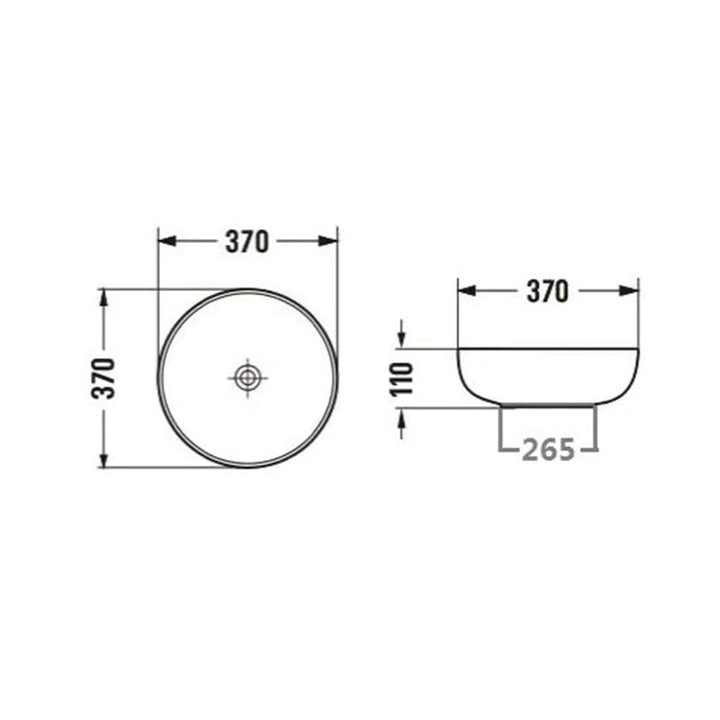 Oslo Above Counter Round Circle Basin 370x370x110mm