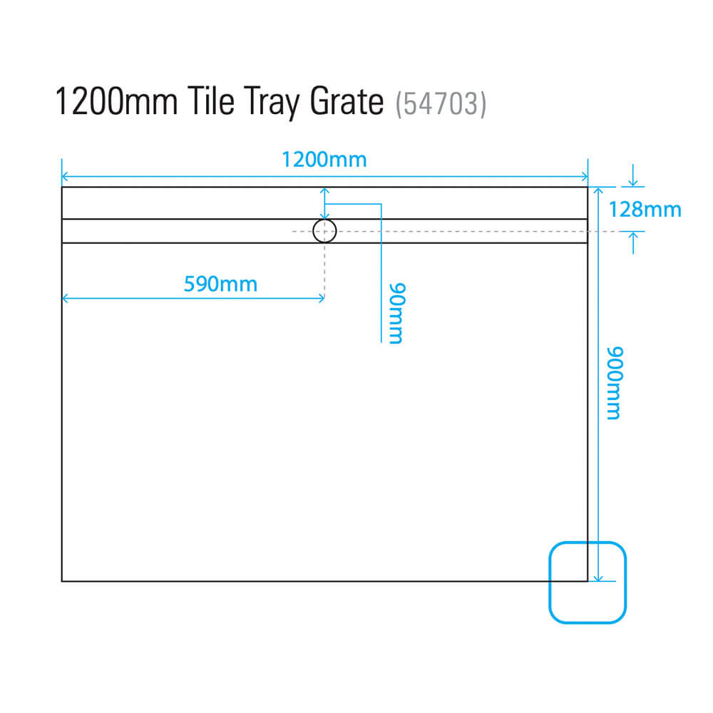 Akril Torbex Tile Over Shower Tray Grate/Outlet 900-1200mm