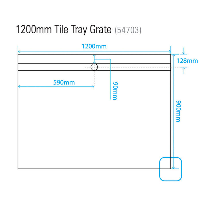 Akril Torbex Tile Over Shower Tray Grate/Outlet 900-1200mm