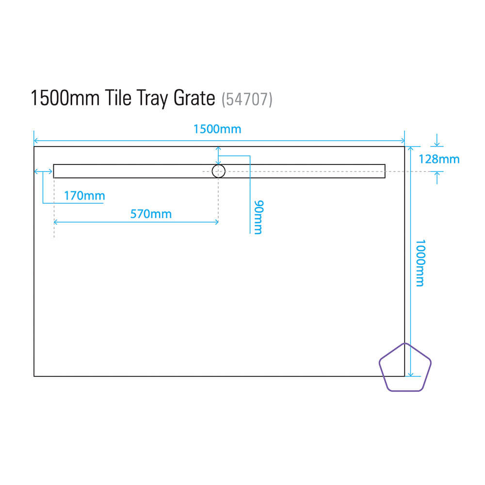 Akril Torbex Tile Over Shower Tray with Grate 1200-1500mm