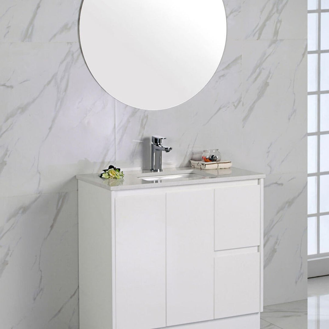 Limson White Soft-Close Floor Mounted Vanity (600-1500mm)