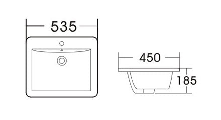 Metta Square/Rectangle Semi-Inset Ceramic Basin