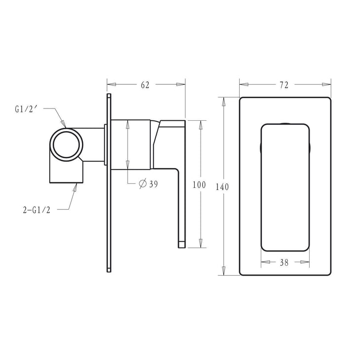 Ceram Wall Shower Flip Mixer Tap