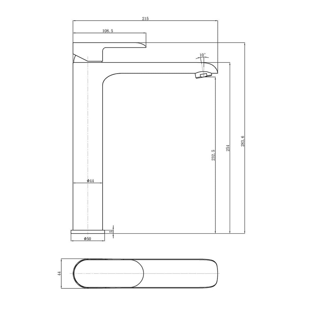 Cleo Curved Handle Tall Basin Mixer