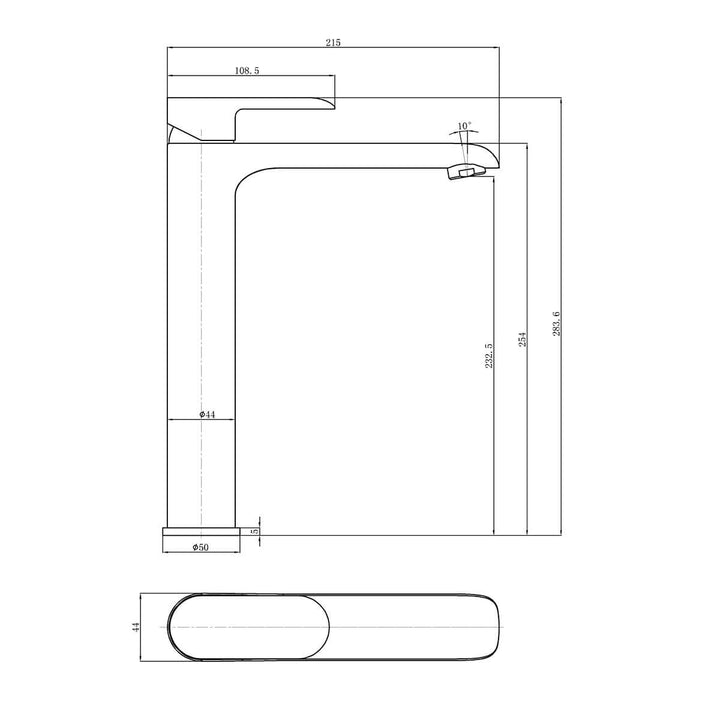 Cleo Curved Handle Tall Basin Mixer