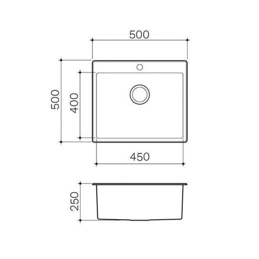 Deluxe Stainless Steel Sink with Tap Hole 250mm Deep