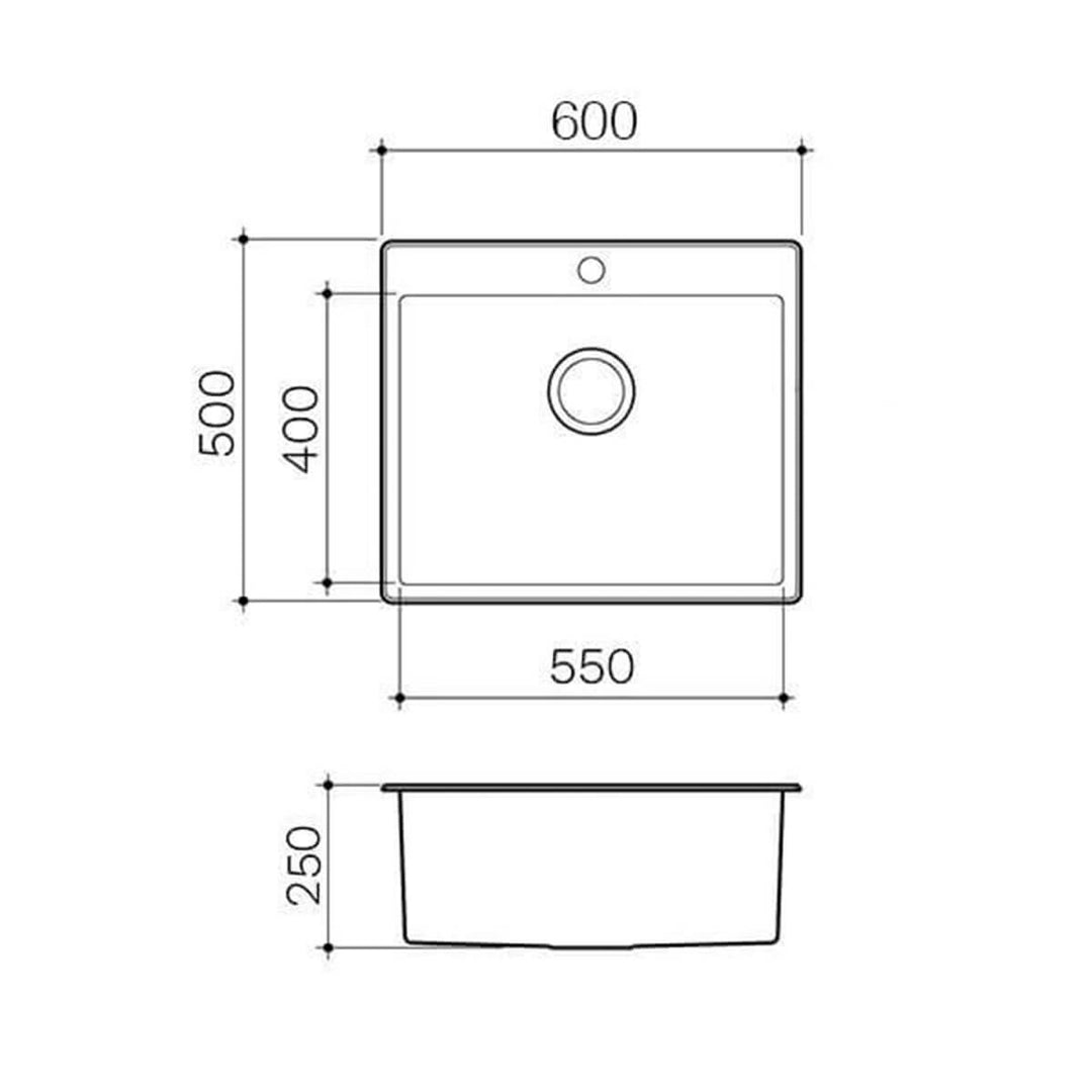 Deluxe Stainless Steel Sink with Tap Hole 250mm Deep