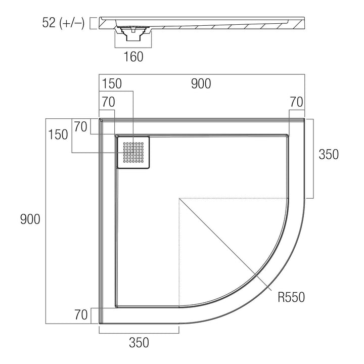 ECO Stonelite Corner Shower Base