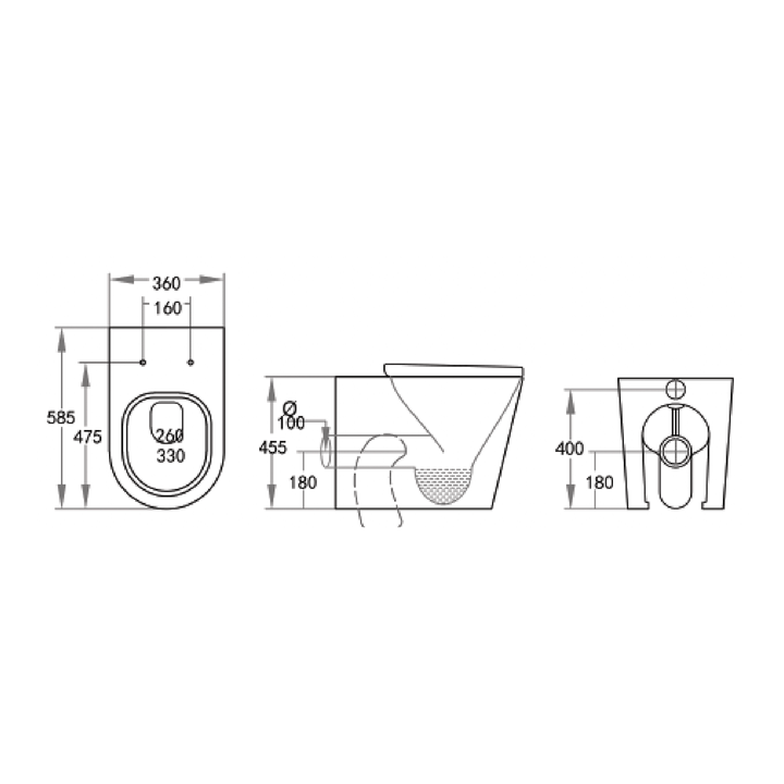 Elza Extra High In Wall Toilet Pan Only